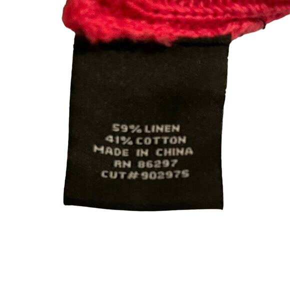 BCBG Maxazria Crocheted Linen Cotton Blend Bohemian Top Pink Lge Oversized Retro - Picture 8 of 8